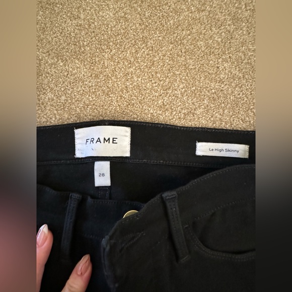 Le high skinny frame jeans in noir (black) - Picture 3 of 4